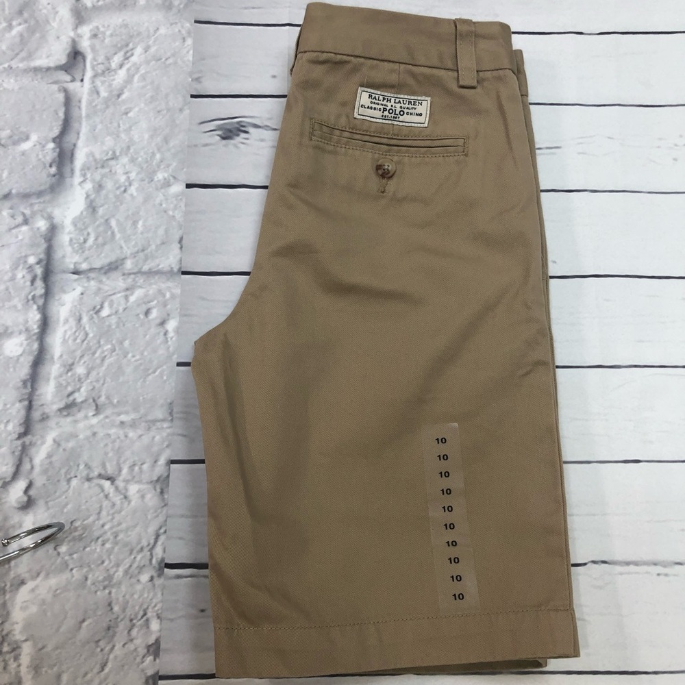 Ralph Lauren Men's Khaki Flat Front Shorts - Picture 5 of 7